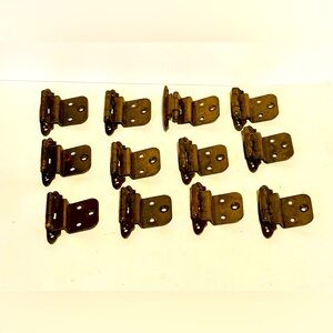 Antique Solid Brass Hinges, Set of 12